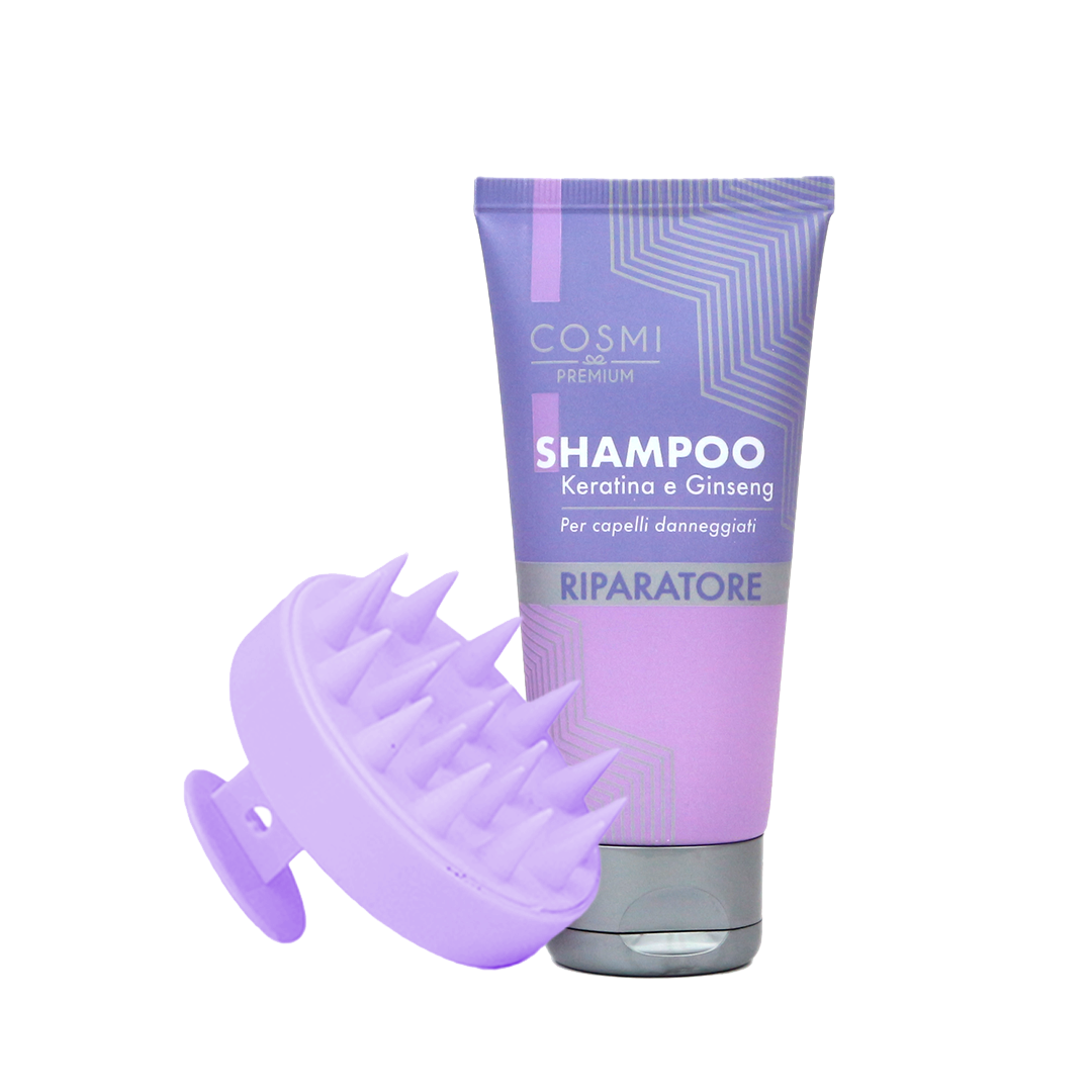 Cofanetto Shampoo e Spazzola Ginseng e Cheratina