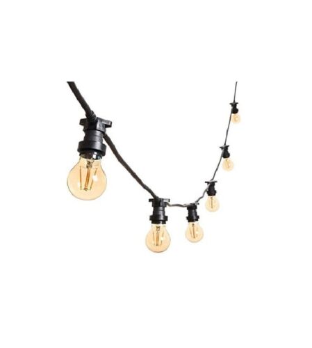 Catena di Lampadine da Esterno 10 metri + 1,5 metri di Cavo di Attacco