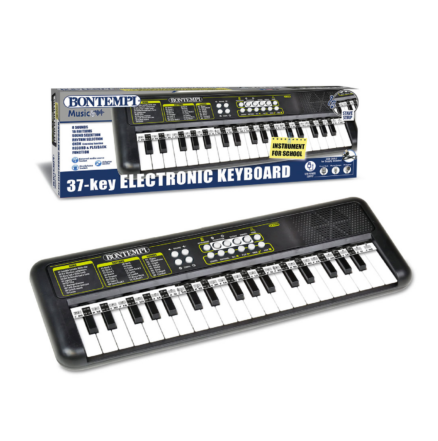 Tastiera elettronica 37 tasti passo 1,5cm. 3700 con presa cuffie