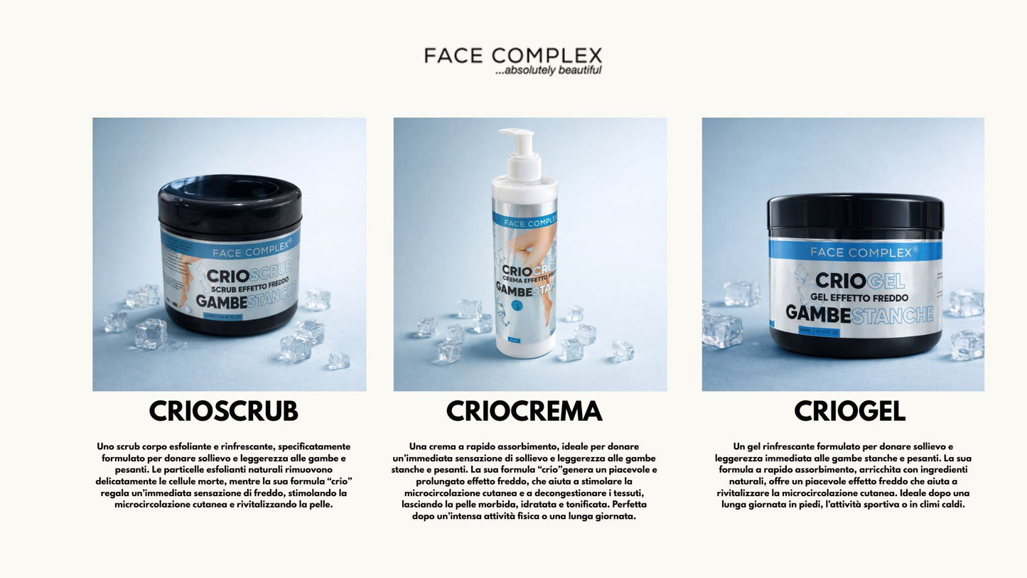 Gambe Stanche Crio Scrub Effetto Freddo - Esfoliante Rinfrescante Tonificante