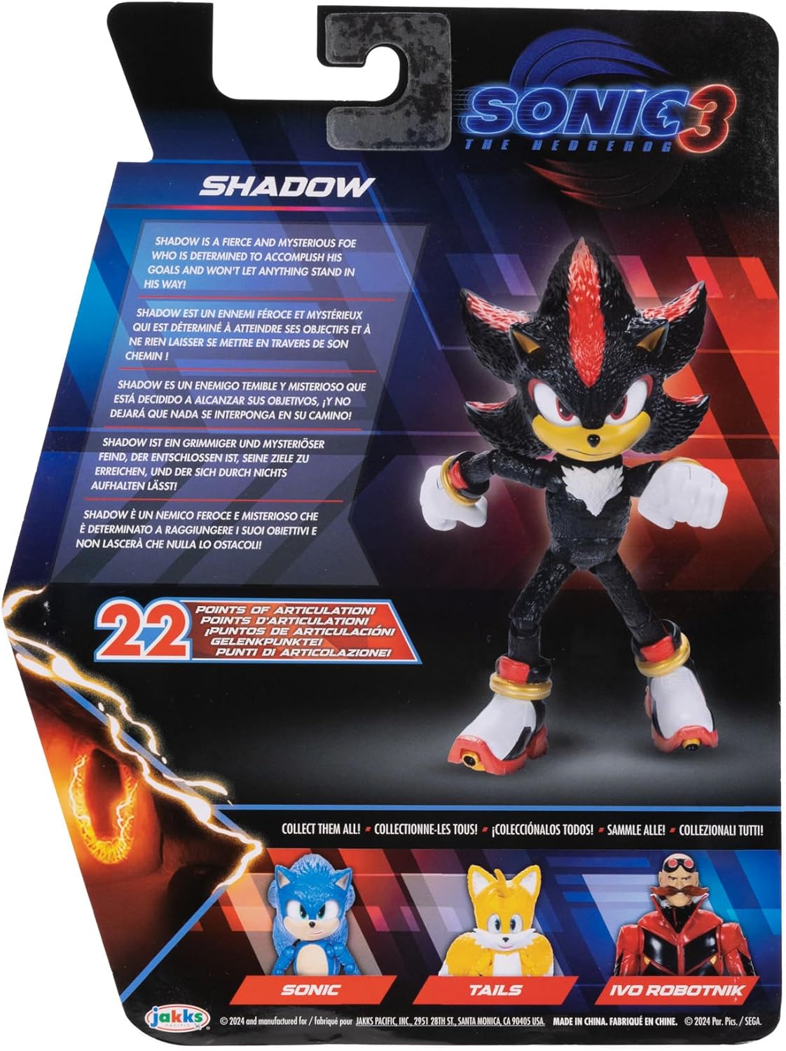 Sonic Personaggio Artcolato Shadow