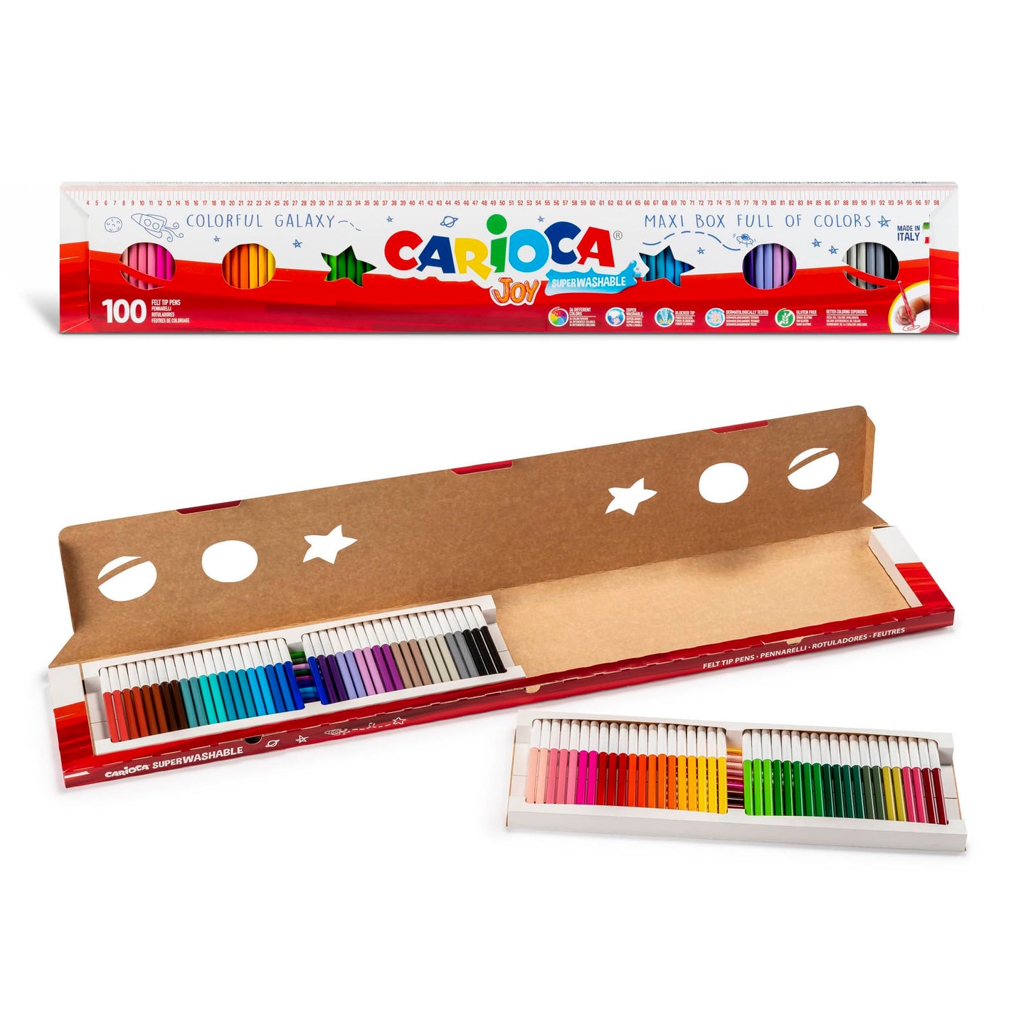 100 Pennarelli Joy 1 Metro – Maxi Set Colori per Scuola e Creatività