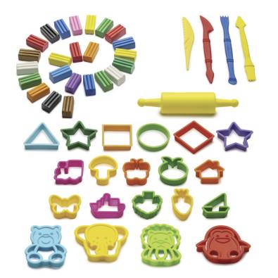 Set Plastilina Modellabile 24 Panetti con Accessori e Formine – Pasta da Modellare per Bambini