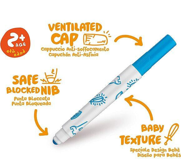 12 Pennarelli Baby 2+ Valorous Marker – Punta Bloccata Lavabili per Bambini