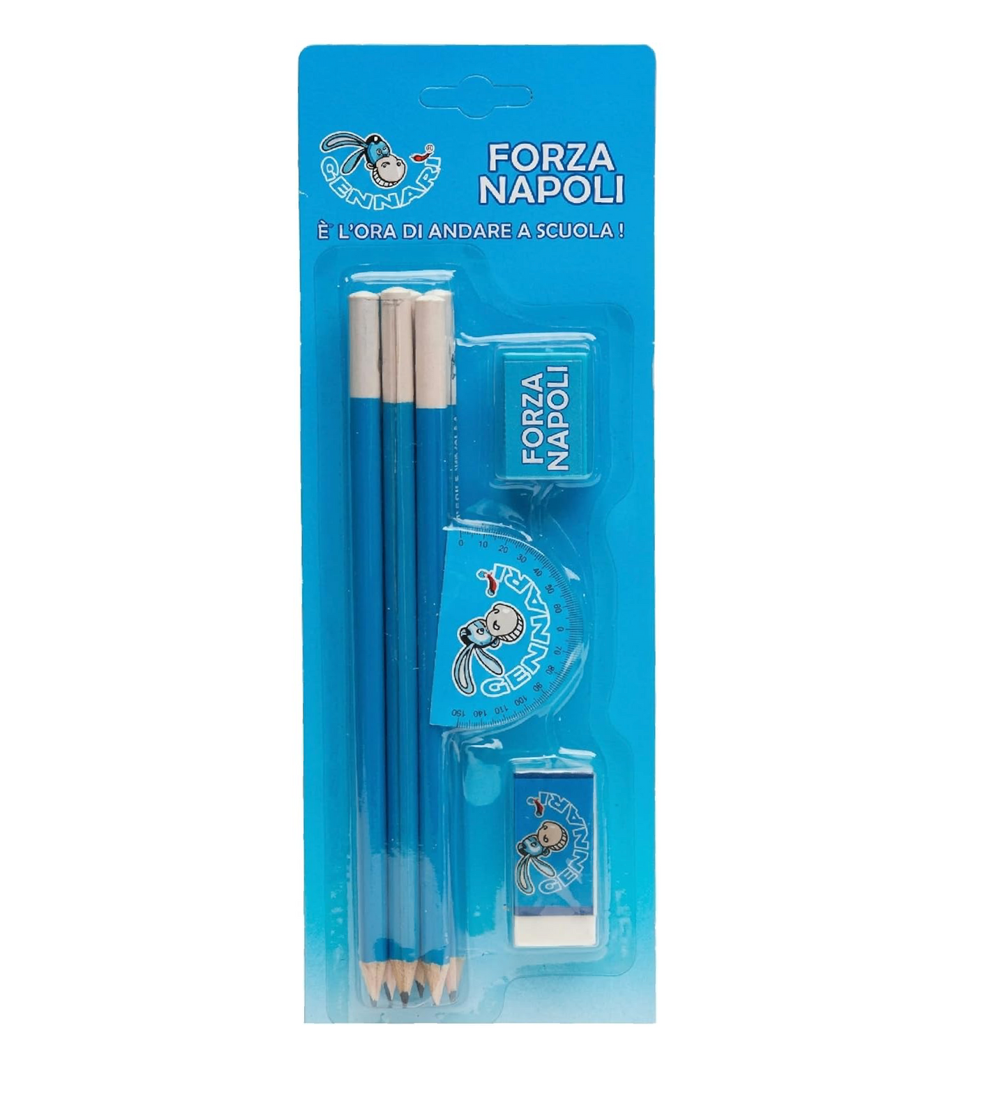 Set Cancelleria Napoli 8 Pezzi | Matite, Gomma e Temperino