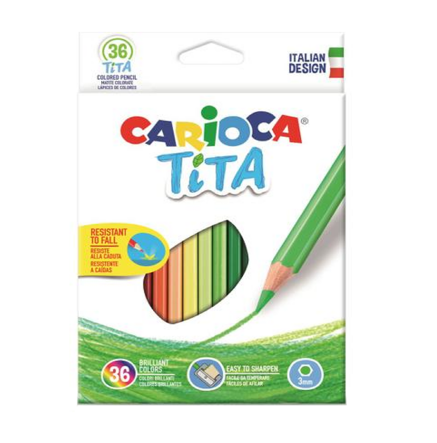 Pastelli Colorati CARIOCA Tita - Confezione 6, 12, 18, 24, 36 Pezzi