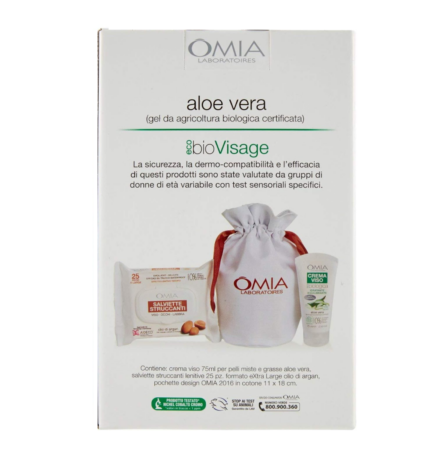 Cofanetto Viso Aloe Vera – Crema Viso + Salviette Struccanti + Pochette Eco Bio