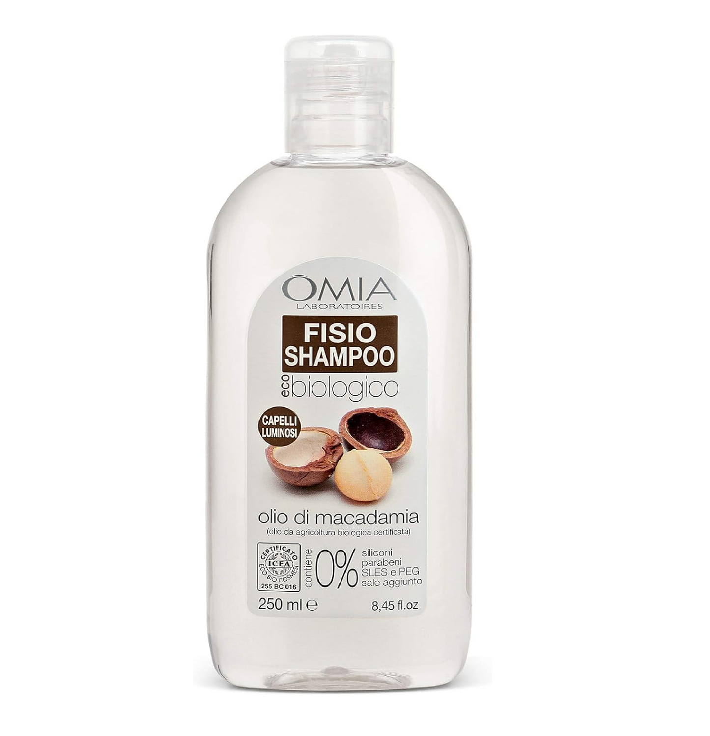 Fisio Shampoo Olio di Macadamia – Nutriente e Ristrutturante per Capelli Secchi
