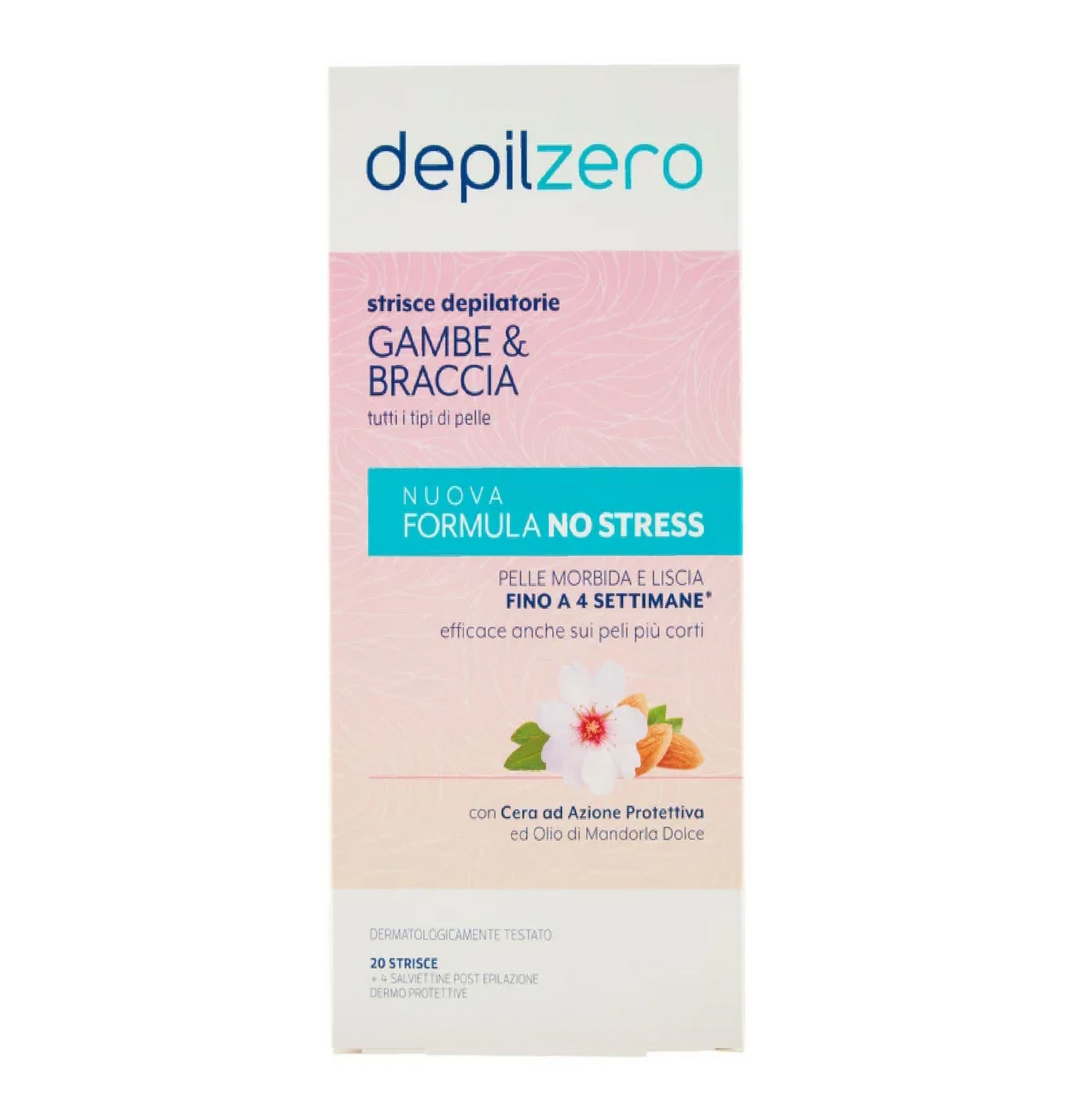Strisce Depilatorie Gambe e Braccia con Olio di Mandorla 20pz – Depilazione Delicata e Pelle Liscia