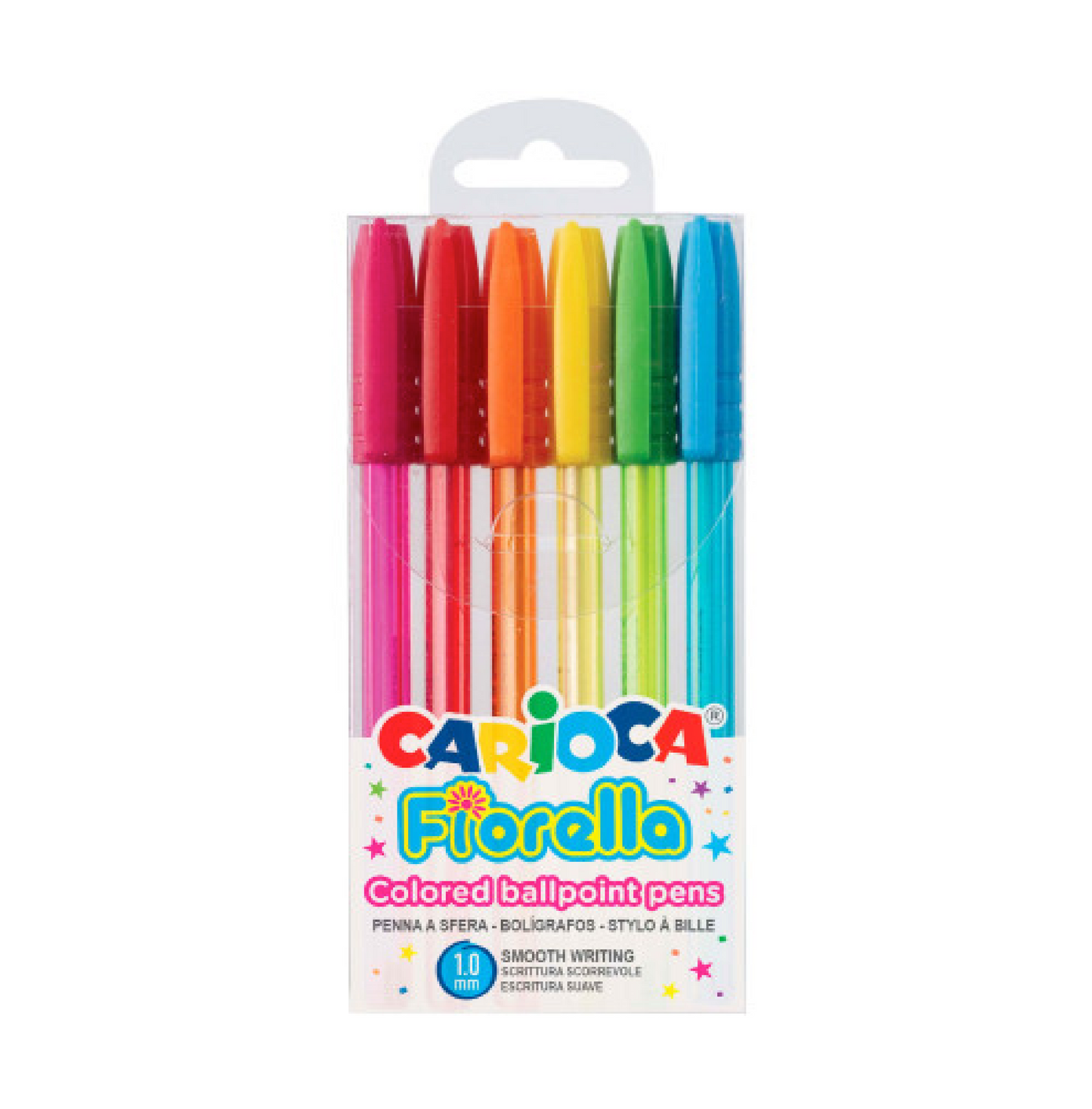 Set 6 Penne a Sfera Fluo Fiorella – Penne Colorate Scrittura Fluida