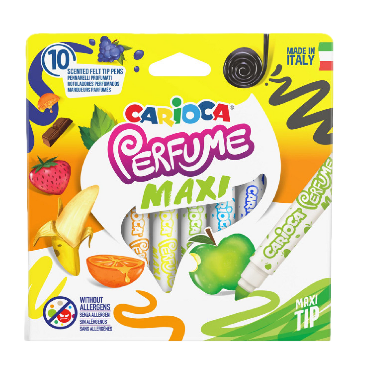 10 Pennarelli Perfume Maxi Profumati alla Frutta – Colori Intensi per Bambini