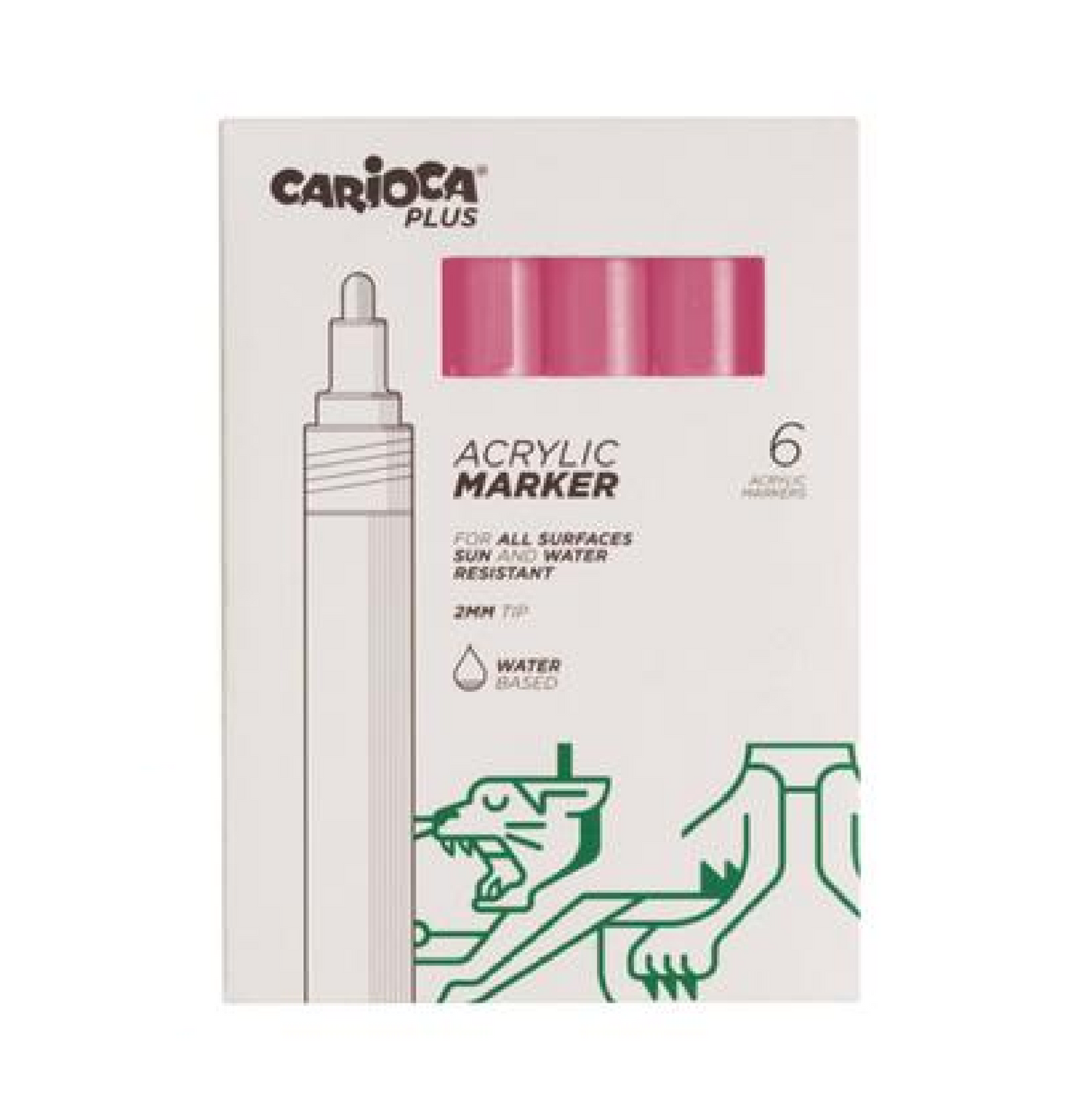 6 Marcatore Acrilico Rosa Metallico – Pennarello Vernice Effetto Brillante Alta Coprenza