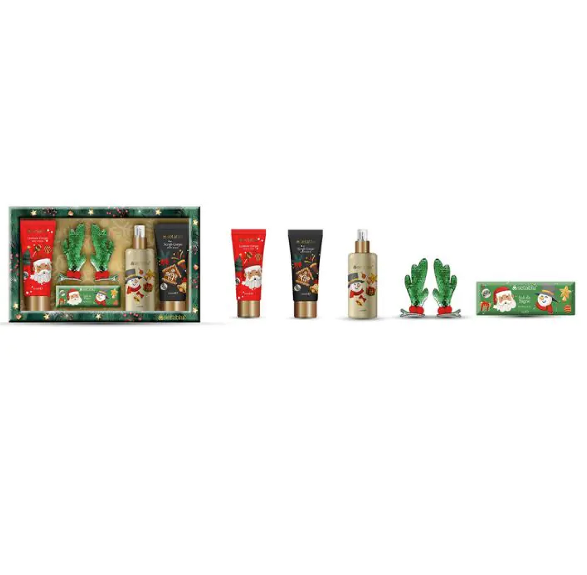 Setablu Set Natale Verde Kit Beauty Corpo - Scrub, Lozione e Accessori