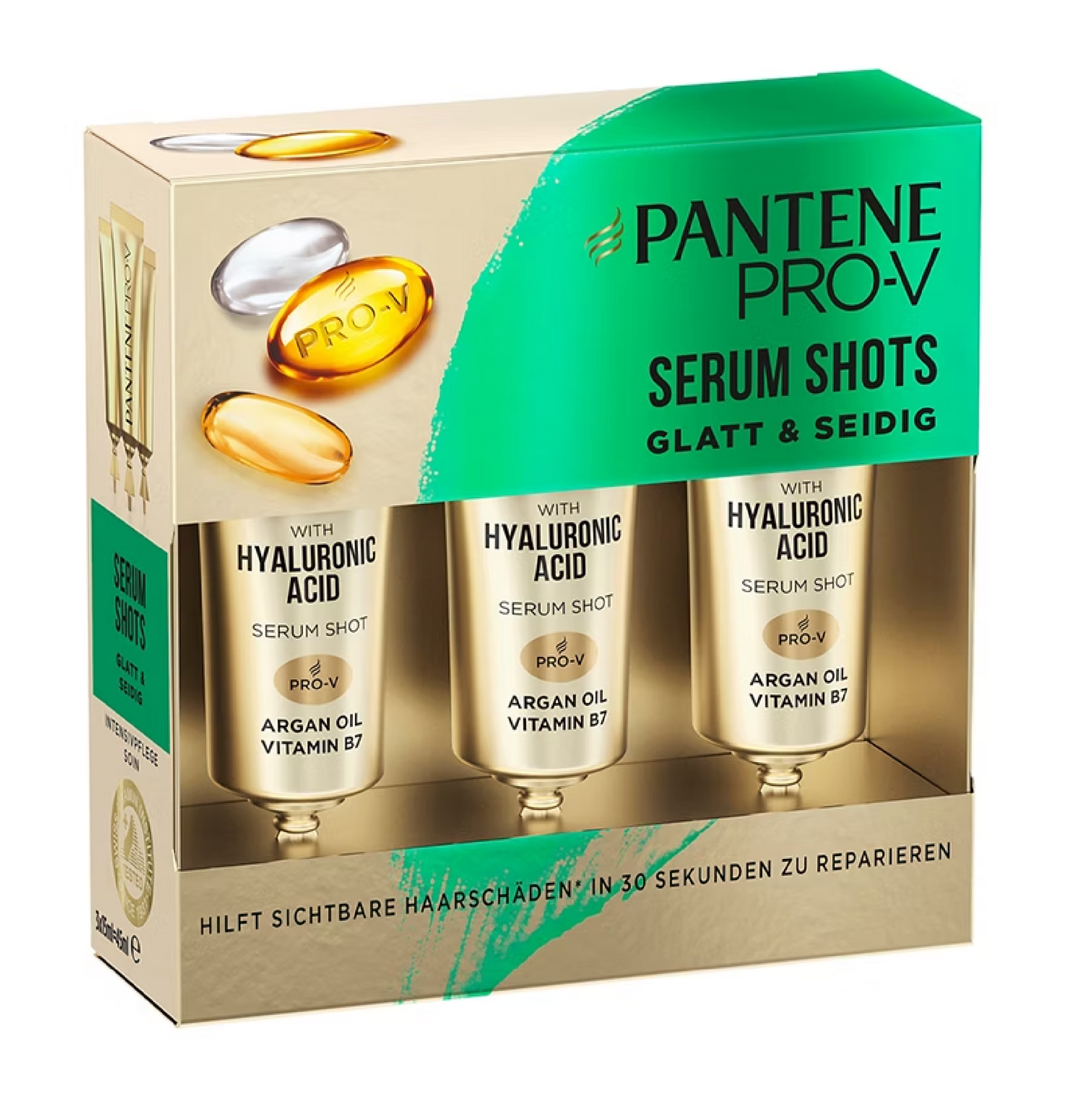 x3 Ampolle Shots Lisci & Setosi Fiale – con Acido Ialuronico, Olio di Argan e Vitamina B7