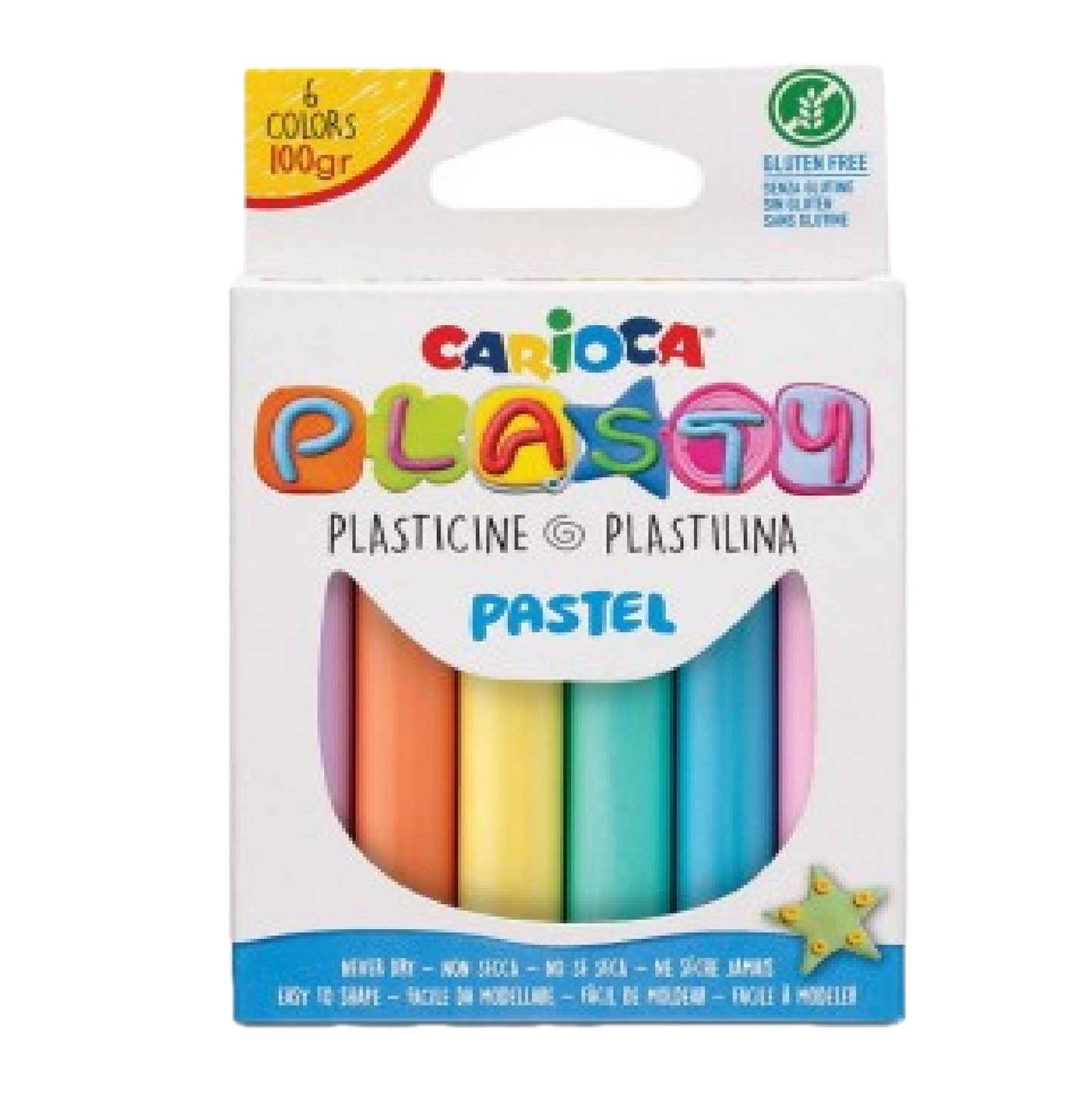 6 Pasta Modellabile 100g Pastel – Set Creativo Plastilina per Bambini