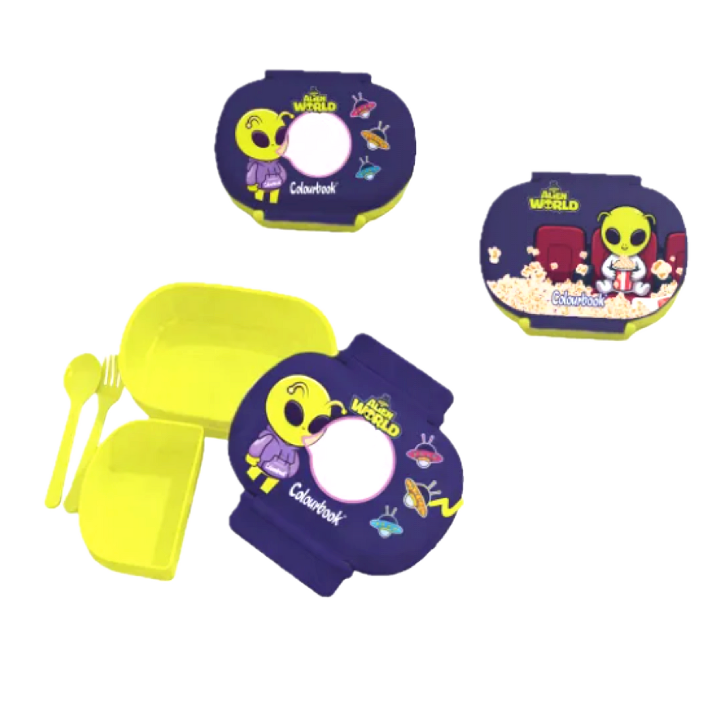 Porta Pranzo Alieno con Doppio Scomparto e Posate Incluse