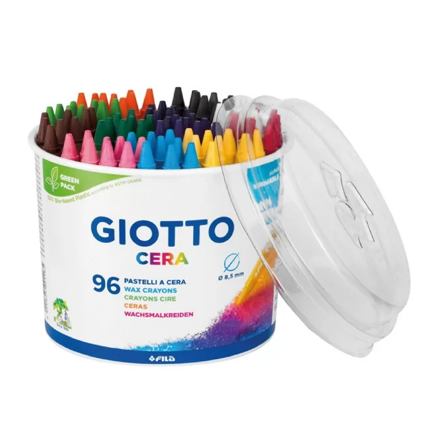 Barattolo 96 Pastelli a Cera Giotto - Colori Brillanti e Lavabili