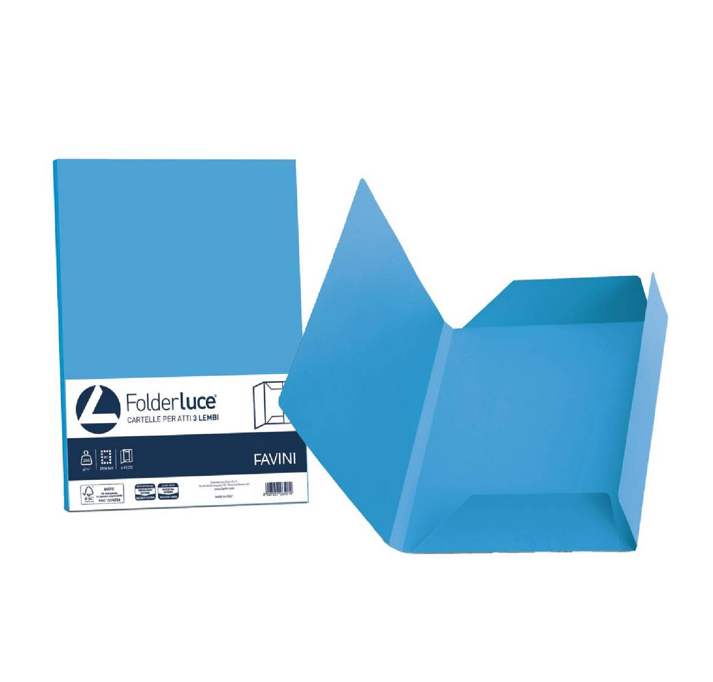 Cartelle tre Lembi 25pz Azzurro