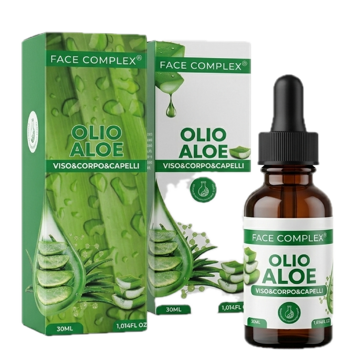 Face Complex Olio Aloe 30ml - Trattamento Nutriente Viso Corpo Capelli