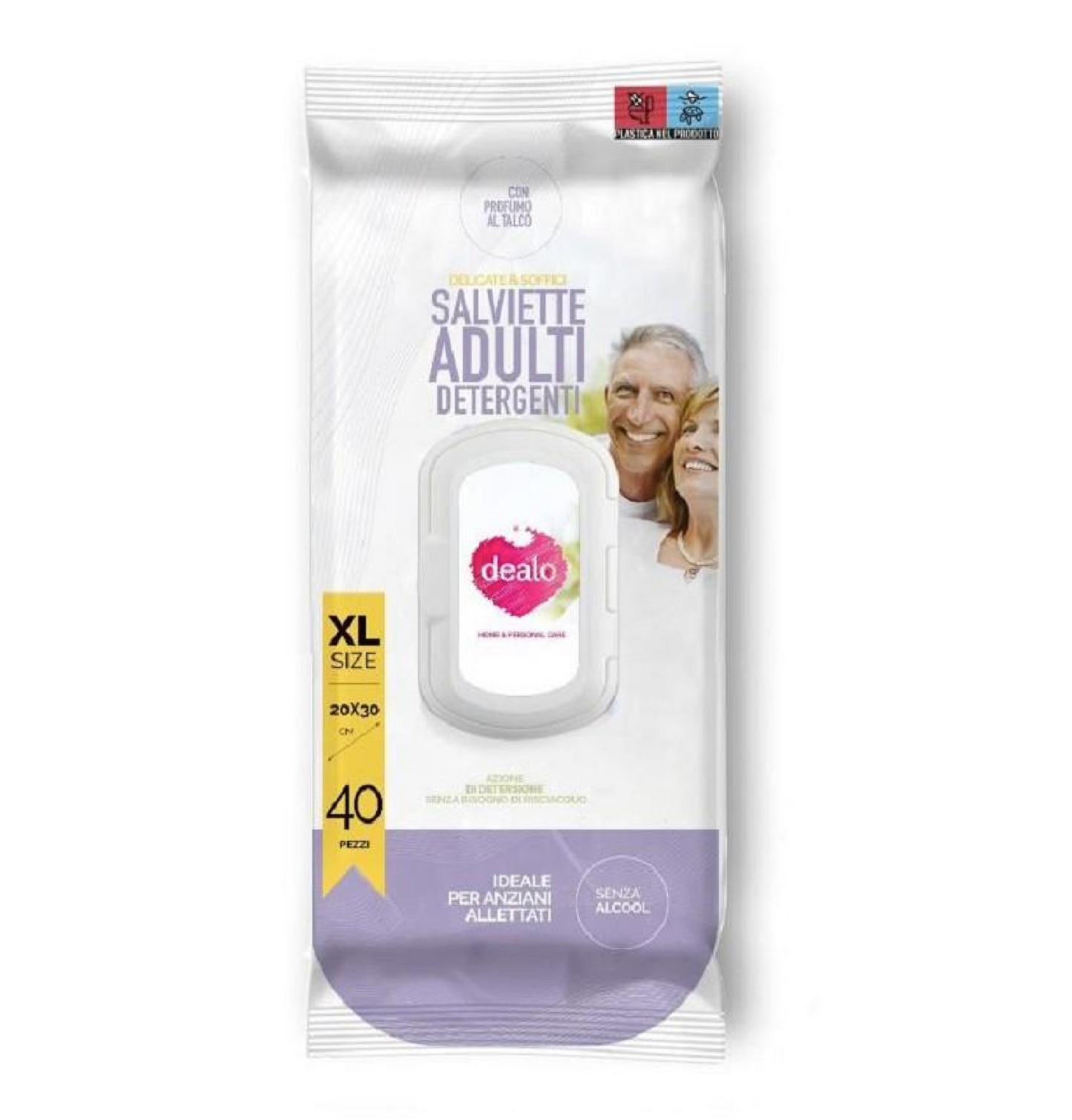Salviette Detergenti Adulti XL 40 Pezzi – Pulizia Rapida e Delicata