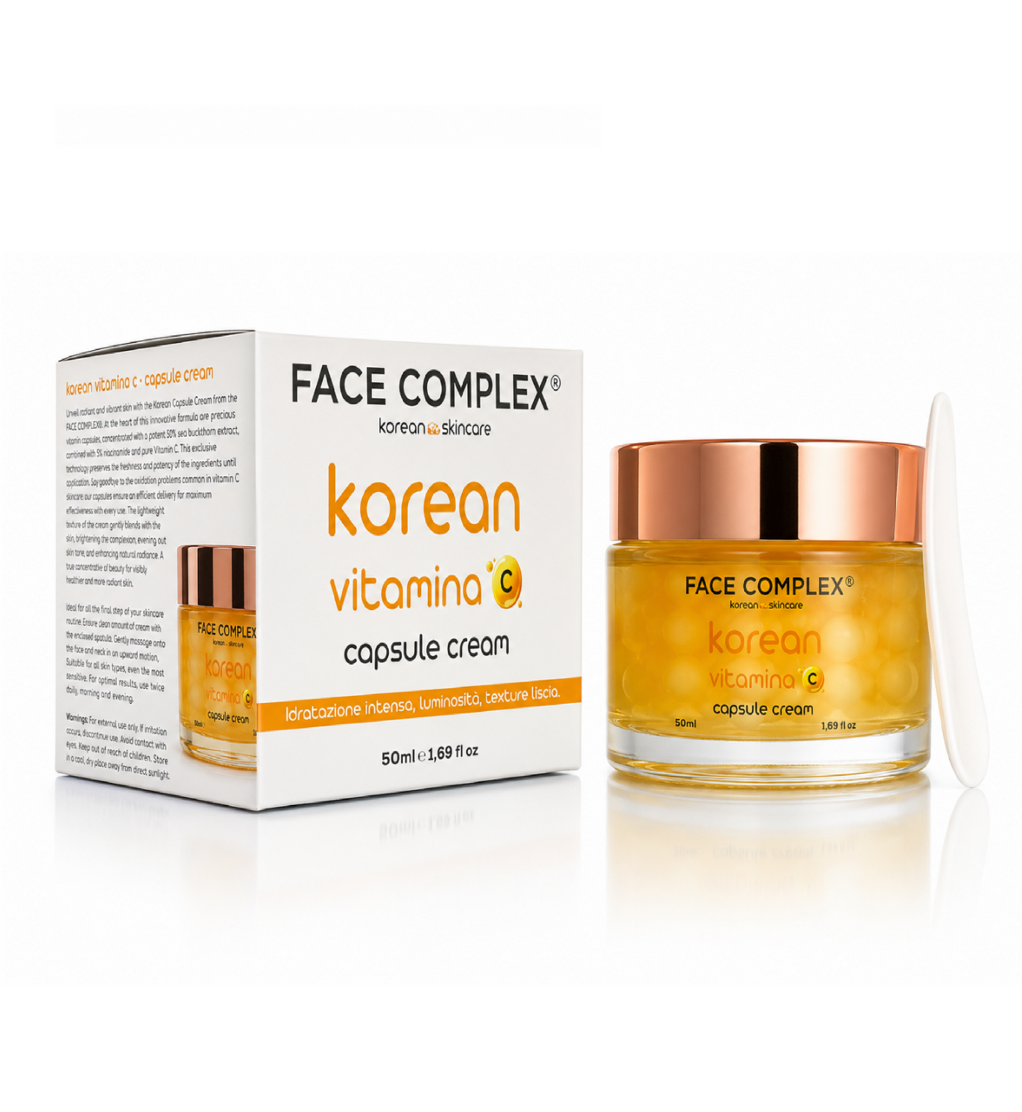 Korean Skincare Capsule Cream Vitamina C - Crema Viso Illuminante