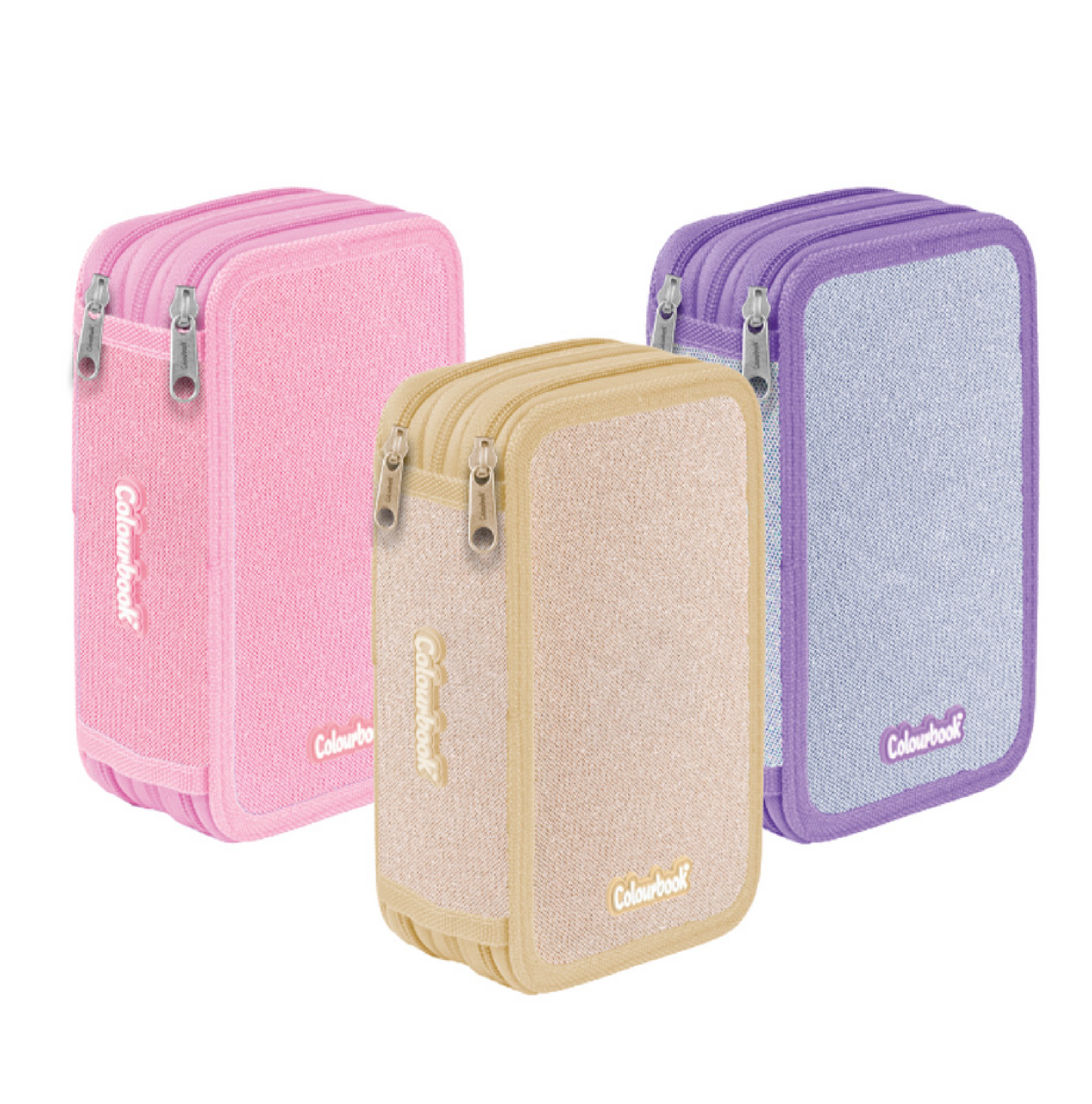 Astuccio 3 Zip Glitter Completo con 44 Accessori – Scuola e Cancelleria