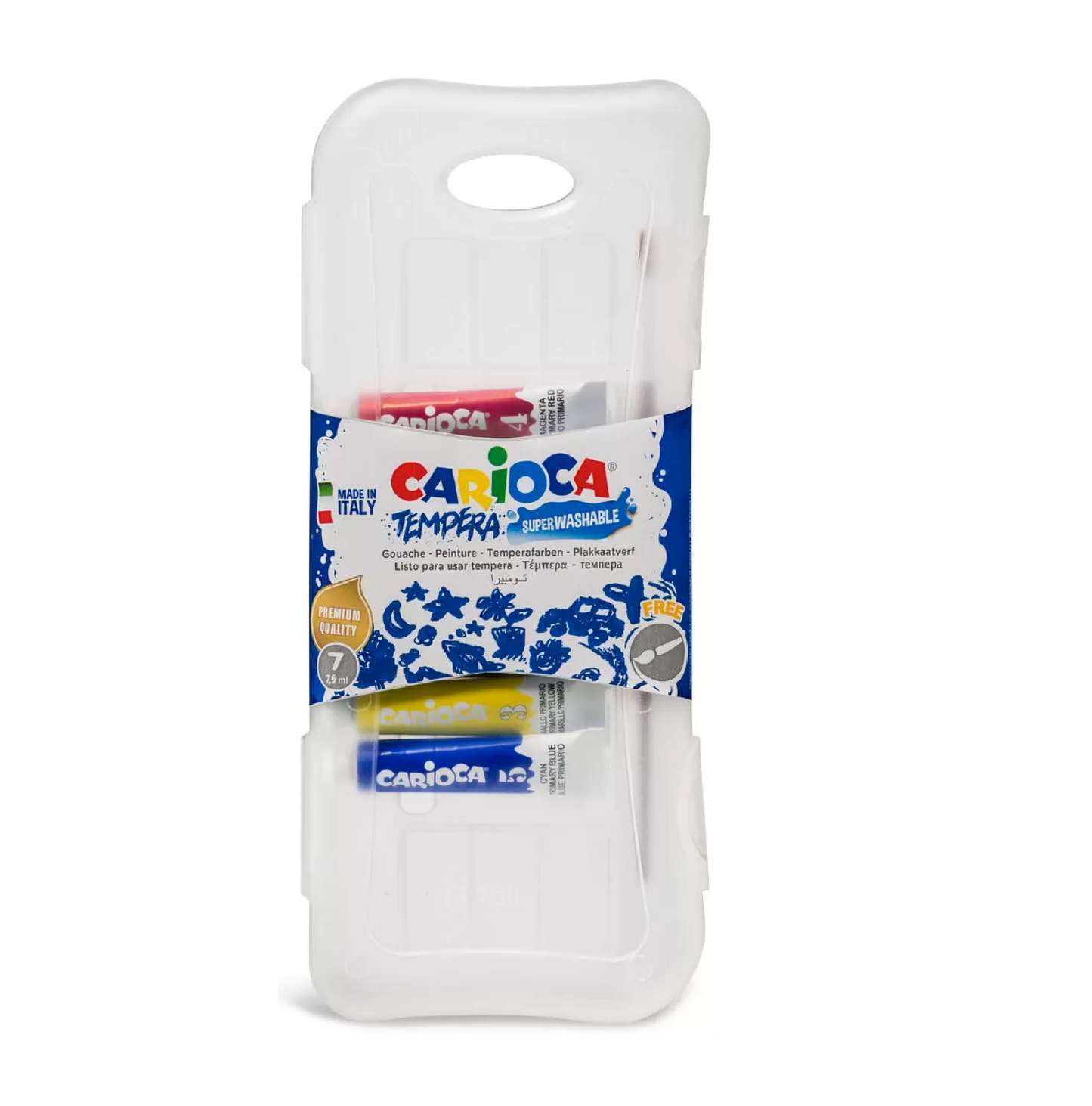 7 Tempera Tubes 7,5ml – Super Lavabili per Bambini
