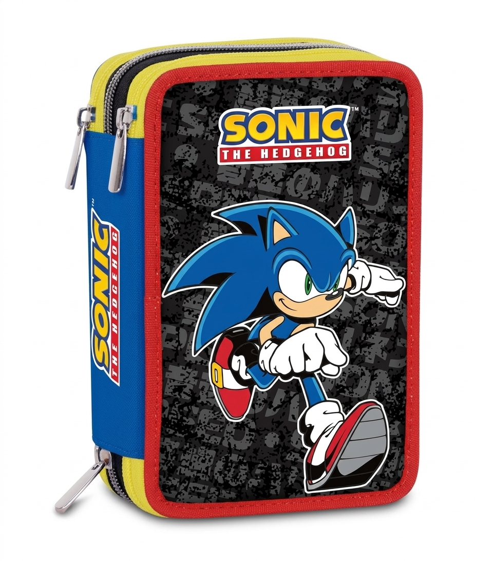 Astuccio 3 Zip Sonic The Hedgehog Completo Giotto 2027