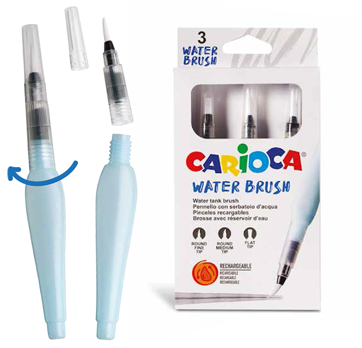 Set 3 Pennelli Aquash Brush con Serbatoio – Ideali per Acquerello