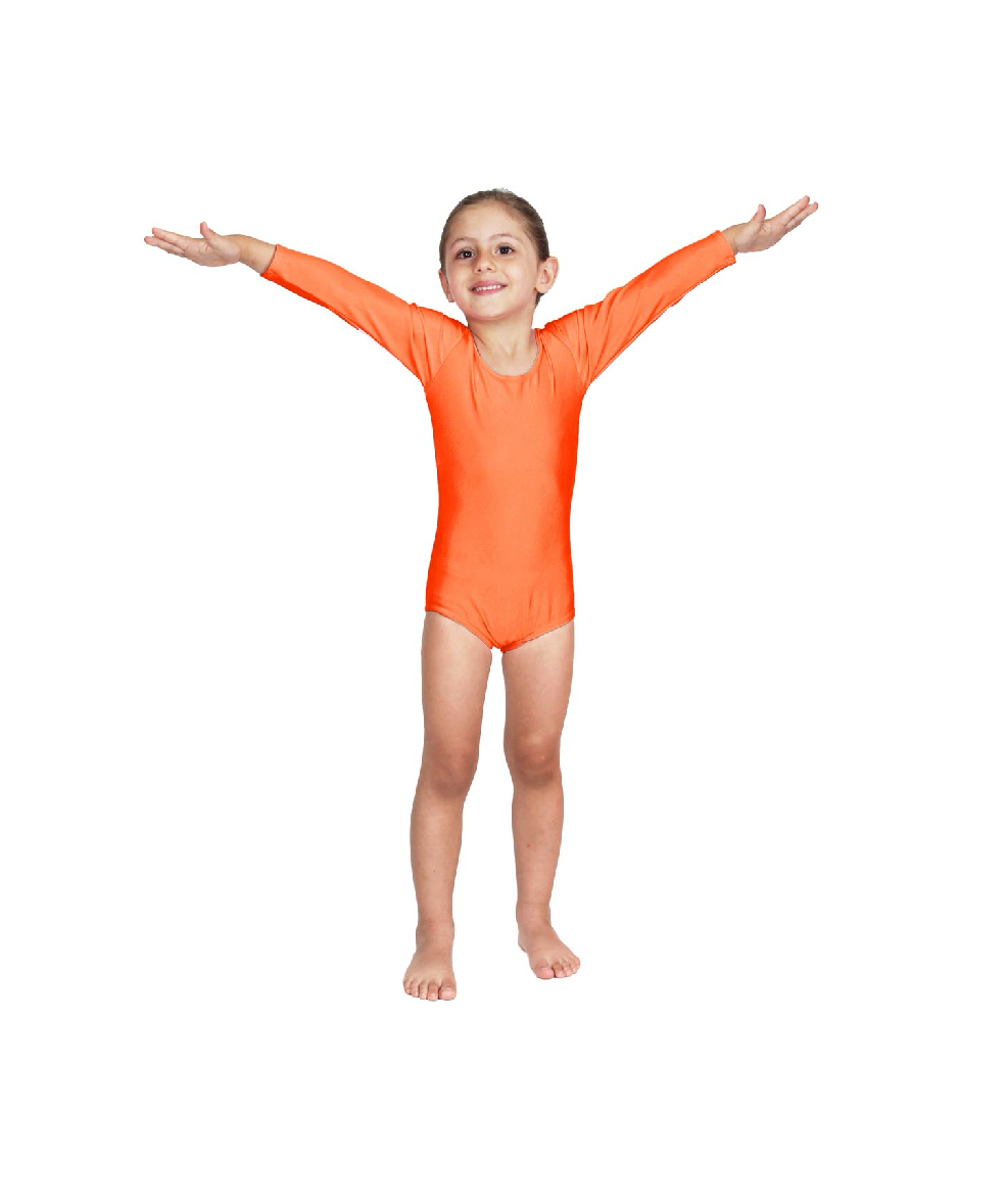Body Danza Lycra Manica Lunga Arancione
