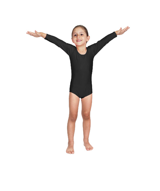 Body Danza Lycra Manica Lunga Nero