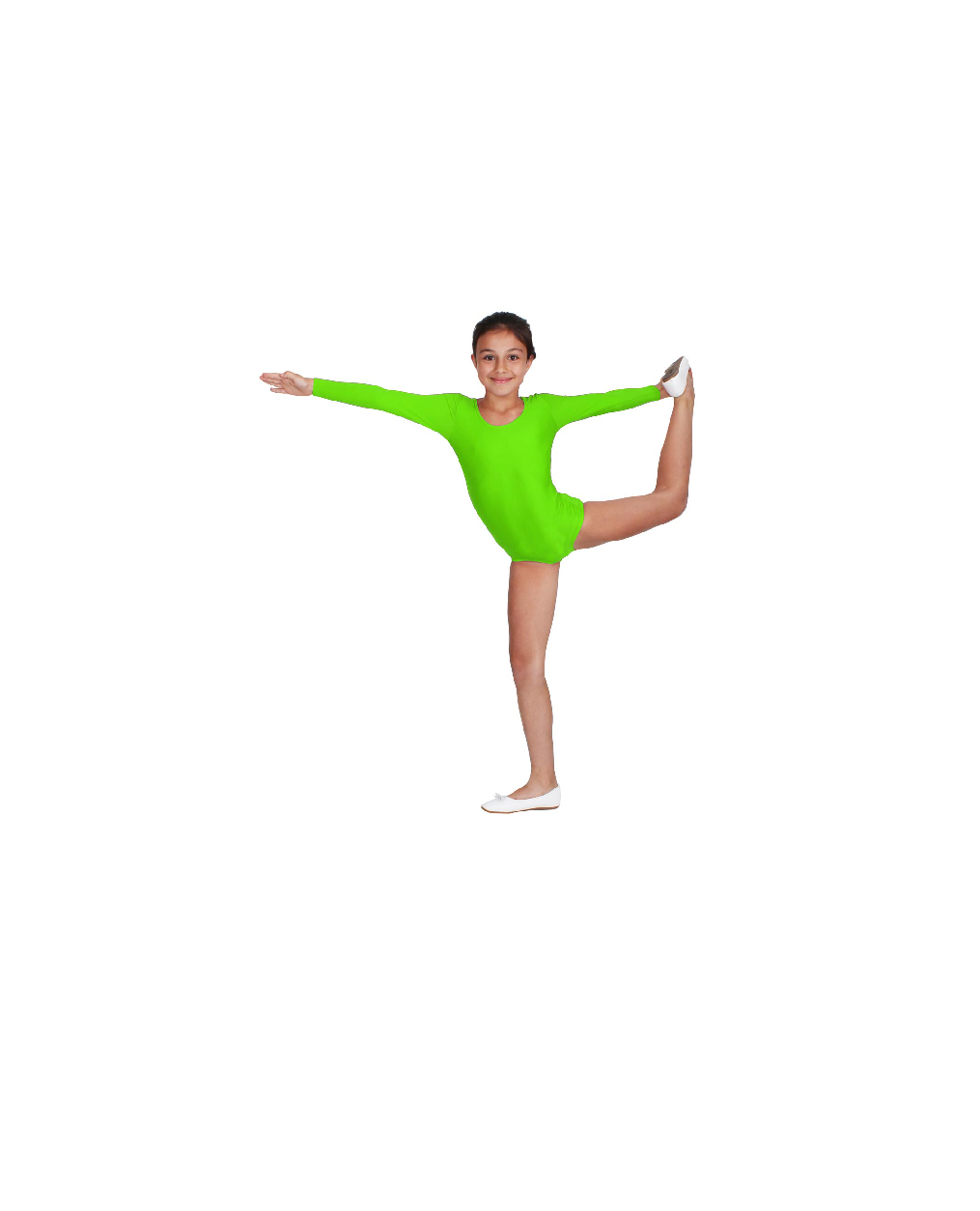 Body Danza Lycra Manica Lunga Verde Mela