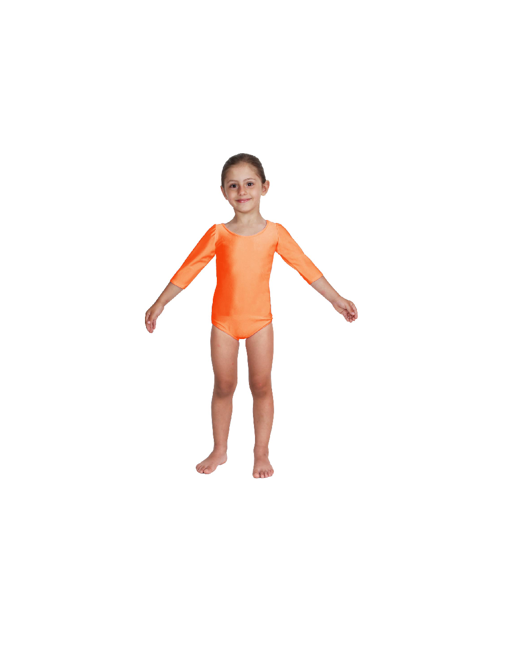 Body Danza Lycra Manica Tre Quarti Arancione