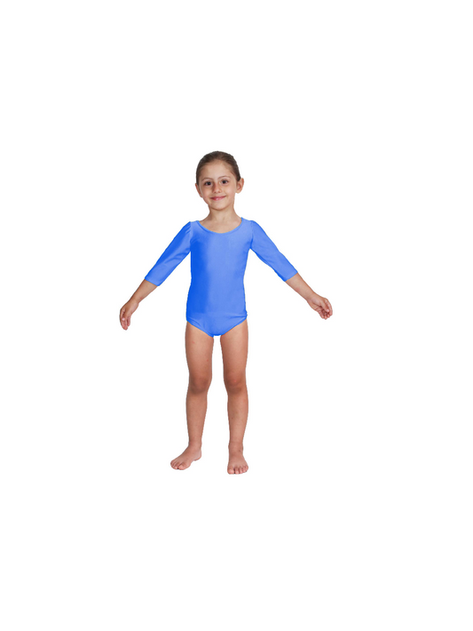 Body Danza Lycra Manica Tre Quarti Blu