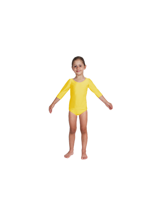 Body Danza Lycra Manica Tre Quarti Giallo