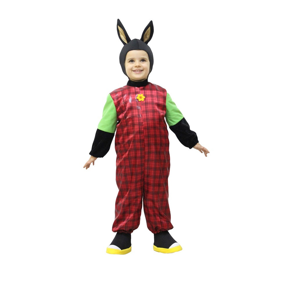 Costume Coniglio Black Peluche Tg 19/24mesi a 4/5anni