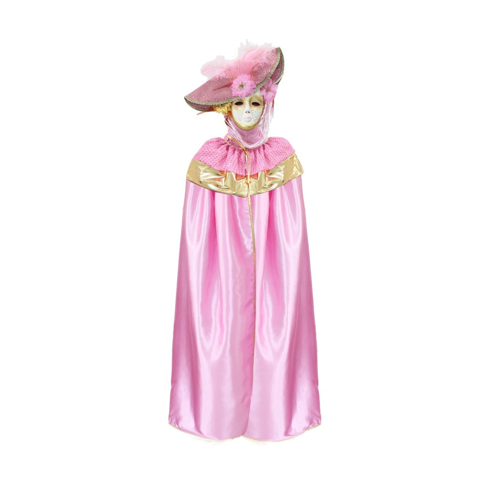 Costume Domino Veneziano Paillettes Rosa