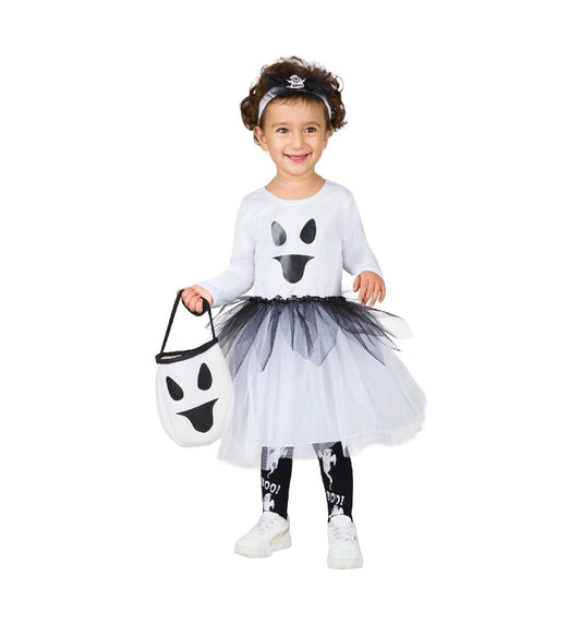 Costume Fantasmina Halloween Tg 13/18mesi a 25/36 mesi