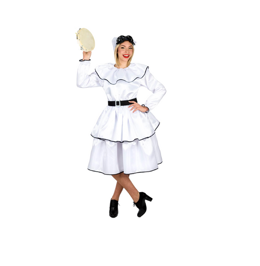 Costume Pulcinella Donna Adulto Tg S a XL