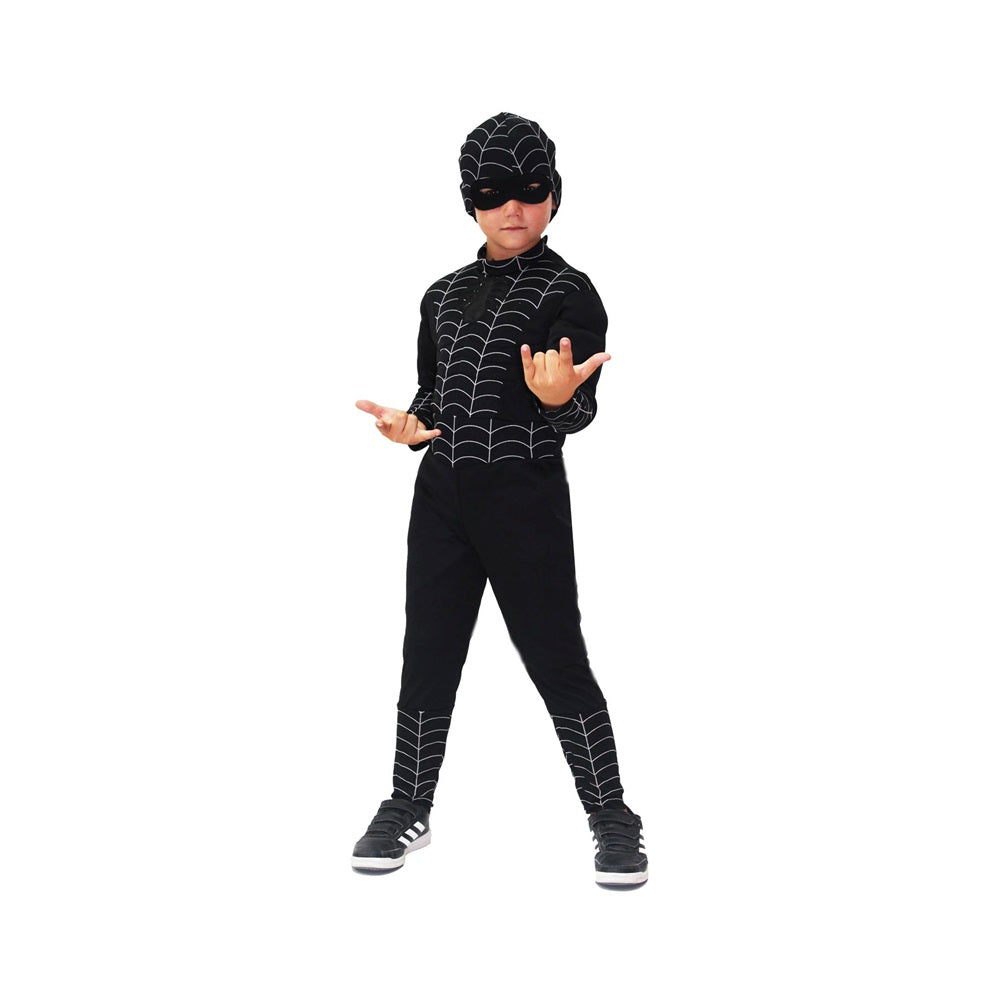 Costume Ragno Nero Bambino Tg 3/4anni a 9/10anni