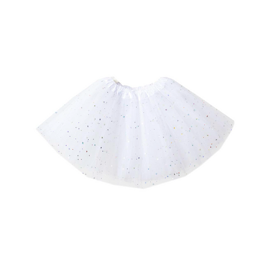 Gonna Tulle Bianca Stellata Bambina