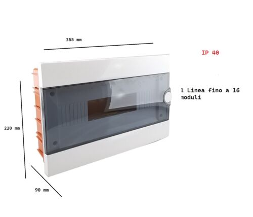 Quadro elettrico IP40 2 moduli 6-9-12-16-24-36