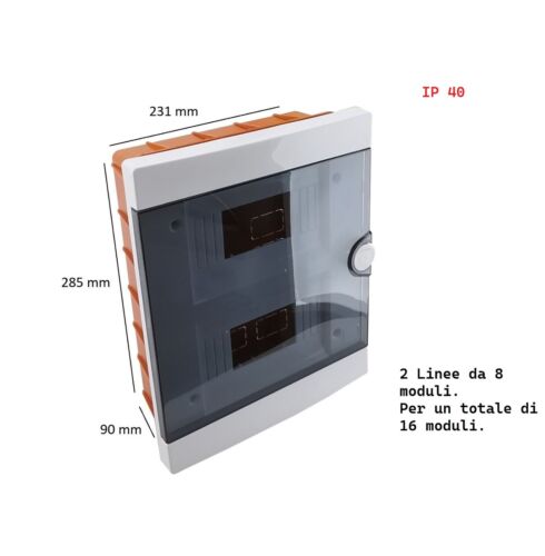 Quadro elettrico IP40 2 moduli 6-9-12-16-24-36