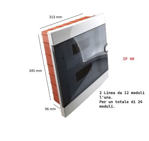 Quadro elettrico IP40 2 moduli 6-9-12-16-24-36
