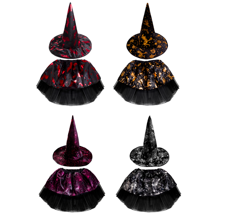 Set gonna e cappello strega bambina Taglia unica