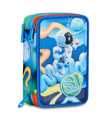 Astuccio 3 Zip S3D SJ Gang Space Ride - Astuccio Scuola Completo Spazio 3D