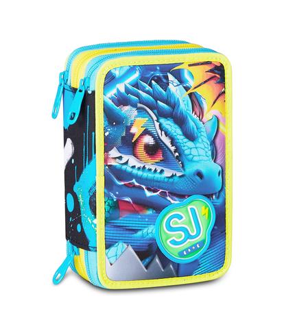 Astuccio 3 Zip SJ Gang Metal Dragon Boy - Astuccio Scuola Completo Drago