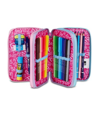 Astuccio 3 Zip S3D SJ Gang Pixie Unicorn - Astuccio Scuola Completo Unicorno 3D