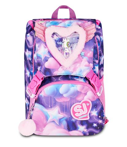 Zaino Sdoppiabile Big SJ Gang Fluffy Pink Girl - Zaino Scuola Espandibile Morbido