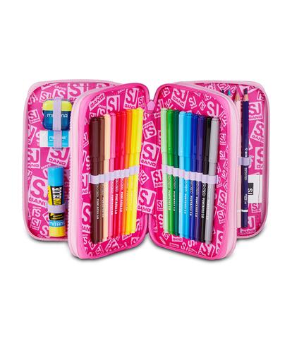 Astuccio 3 Zip SJ Gang Glow LED Unicorn Girl - Astuccio Scuola Completo Unicorno